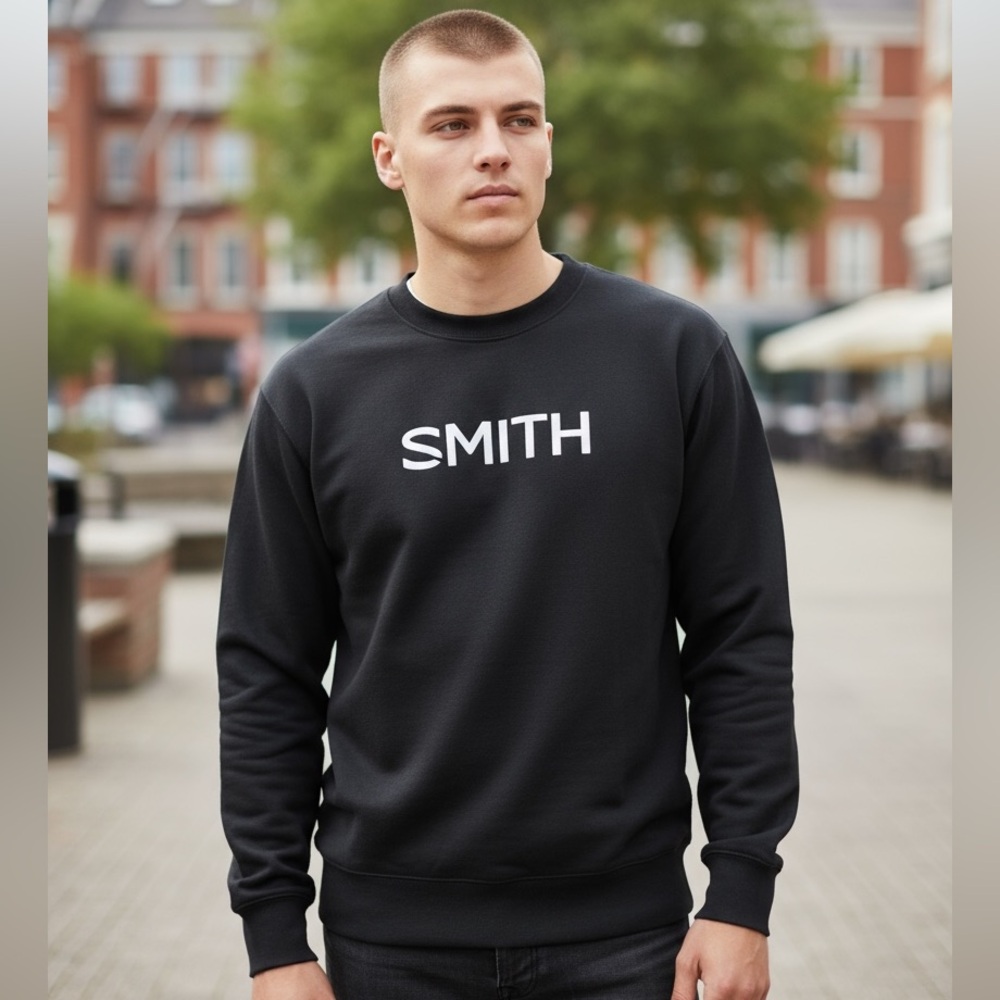 Men’s XL SMITH Optics Black Crewneck with White Logo